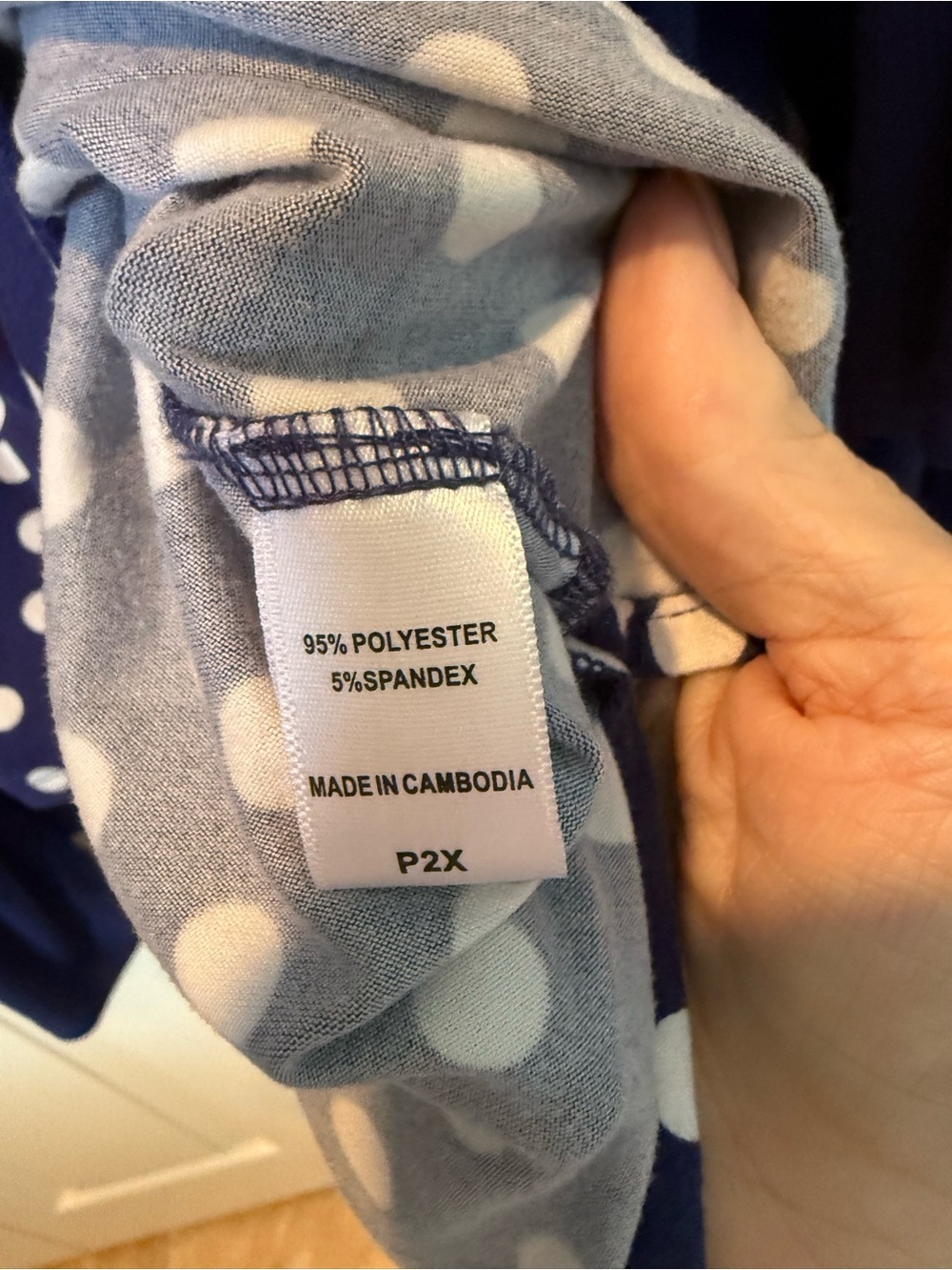 # Muk Luks Petite 2X Blue & White Polka Dot Lounge Set/Pajamas (3pc) - Picture 4 of 14